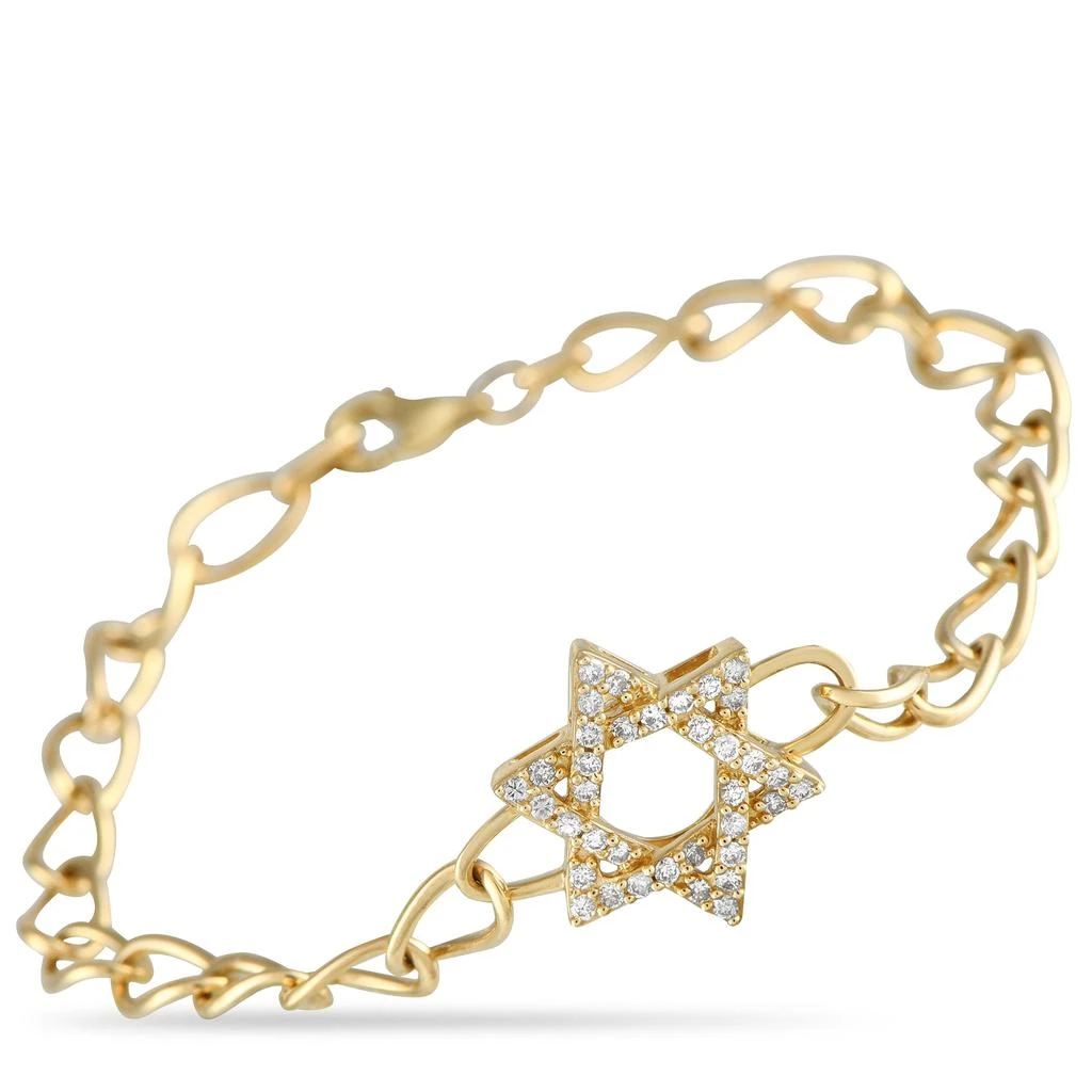 LB Exclusive 14K Yellow Gold 0.30 ct Diamond Hexagram Bracelet BR09911-Y