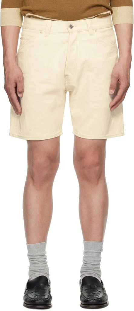Drake's Off-White 5-Pocket Selvedge Denim Shorts 1