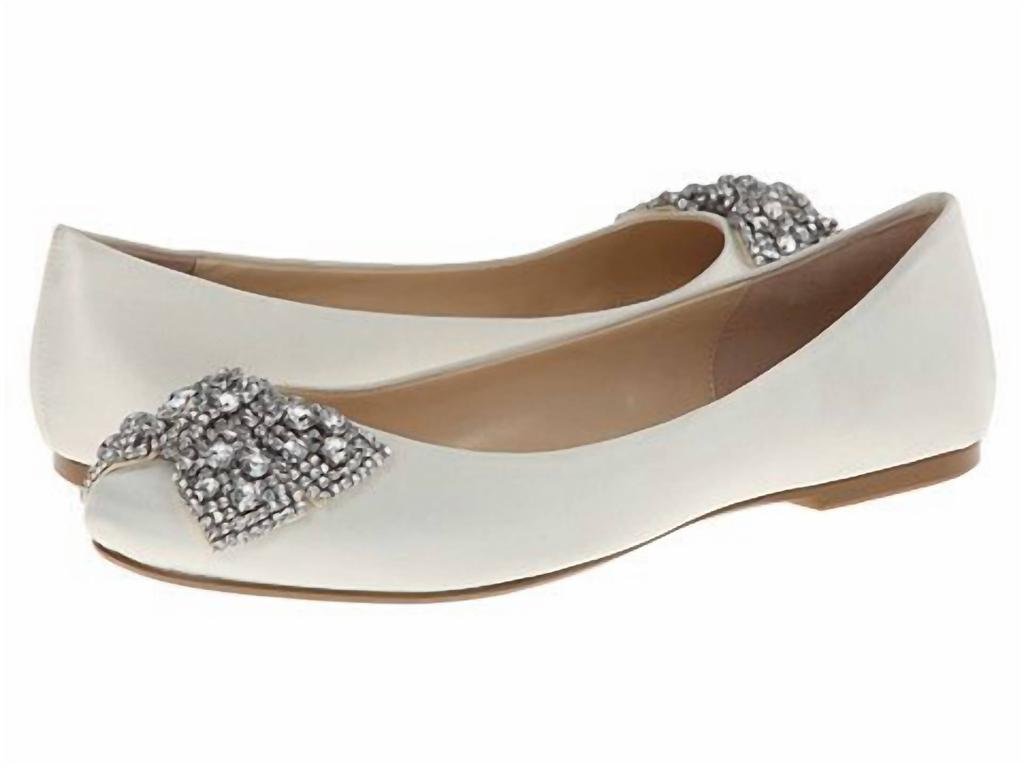 Betsey Johnson Women's Ever Satin Flat Shoes In Ivory