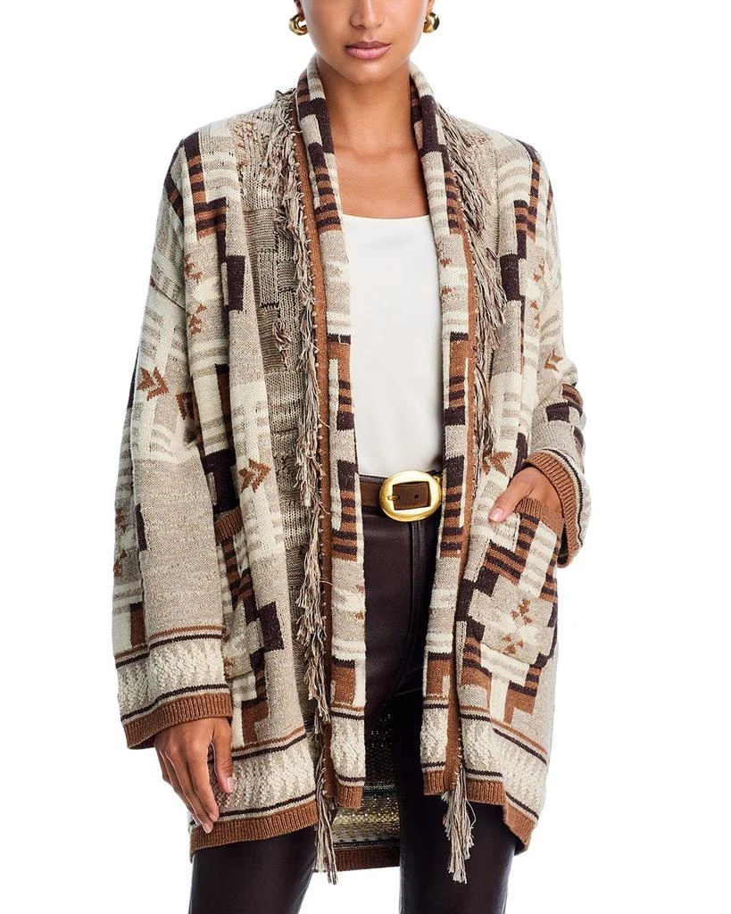 L
Agence Jair Jacquard Fringe Cardigan 1