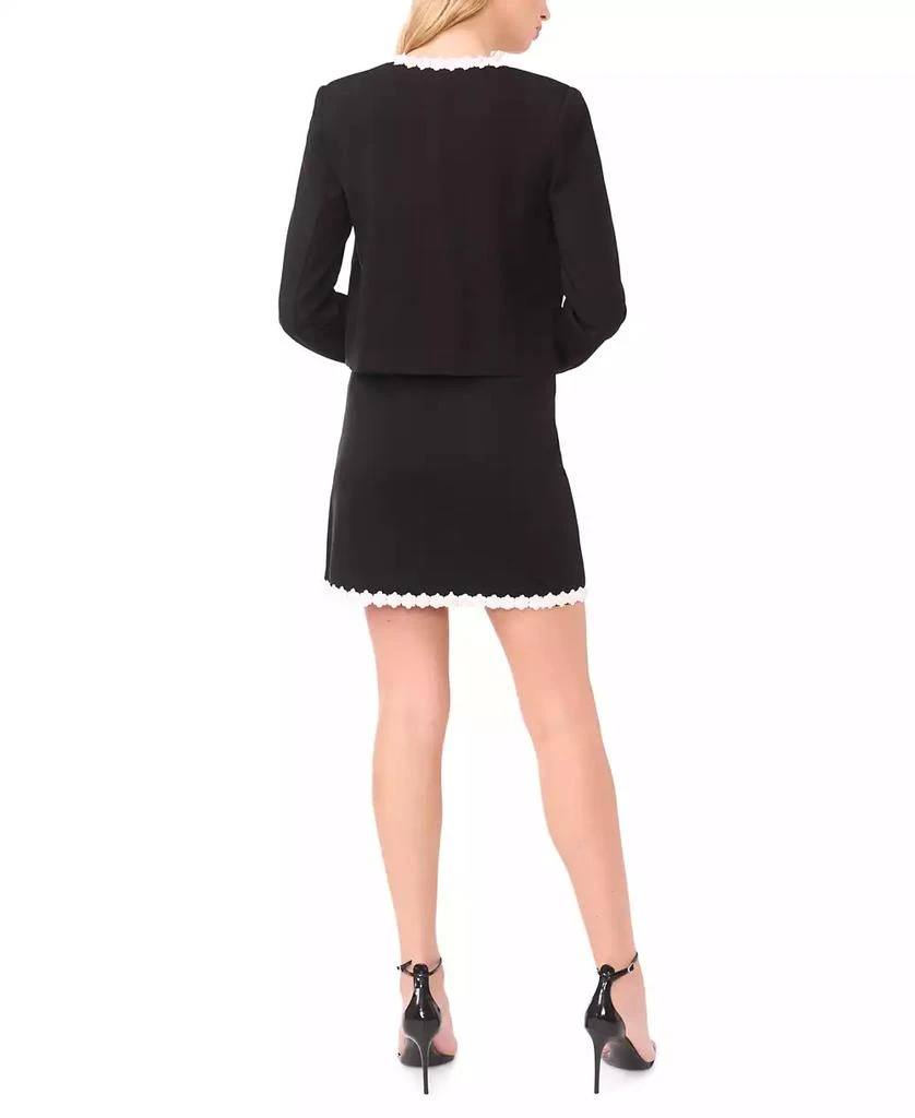 CeCe Women
s Crochet Floral Trim Detail Crewneck Cardigan 5