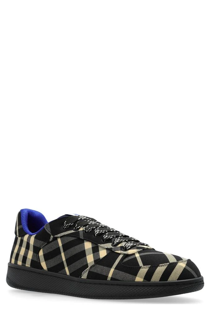Shop Burberry Terrace Checked Lace-Up Sneakers on Sale at
