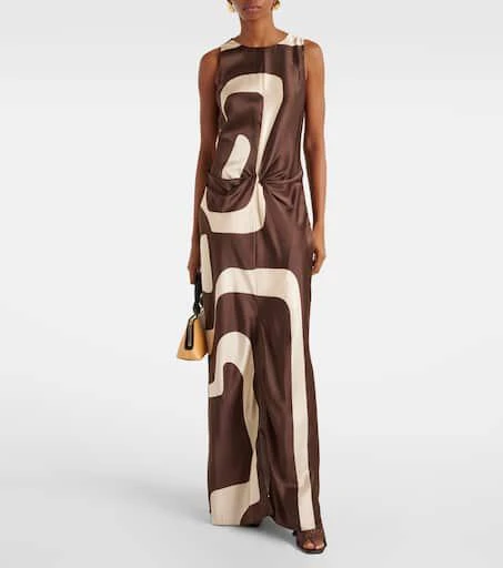 SIR. Printed silk maxi dress 2