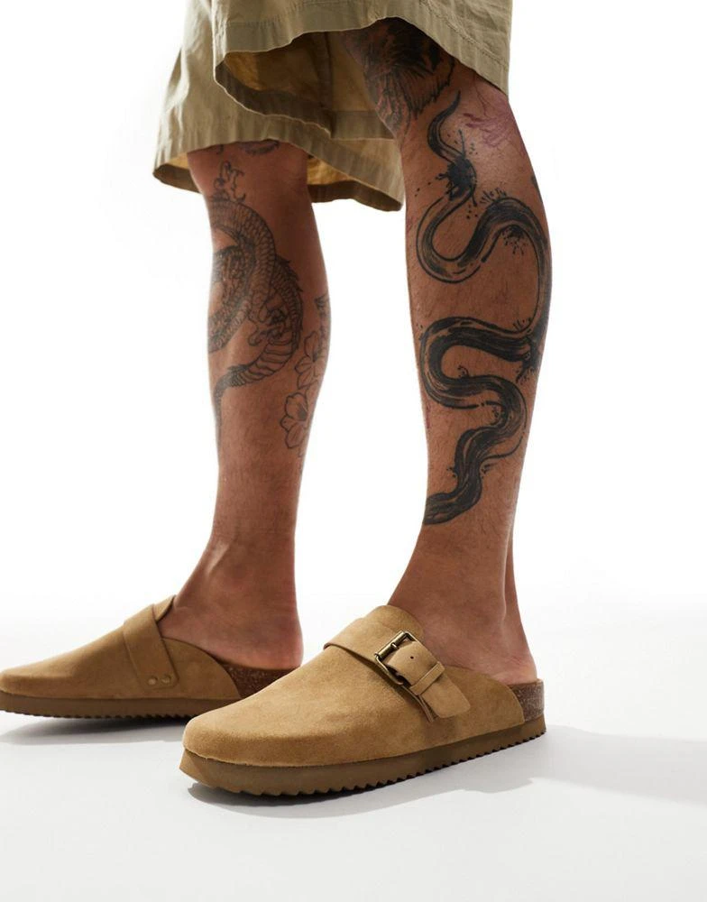 Bershka Bershka clog with buckle in sand 1
