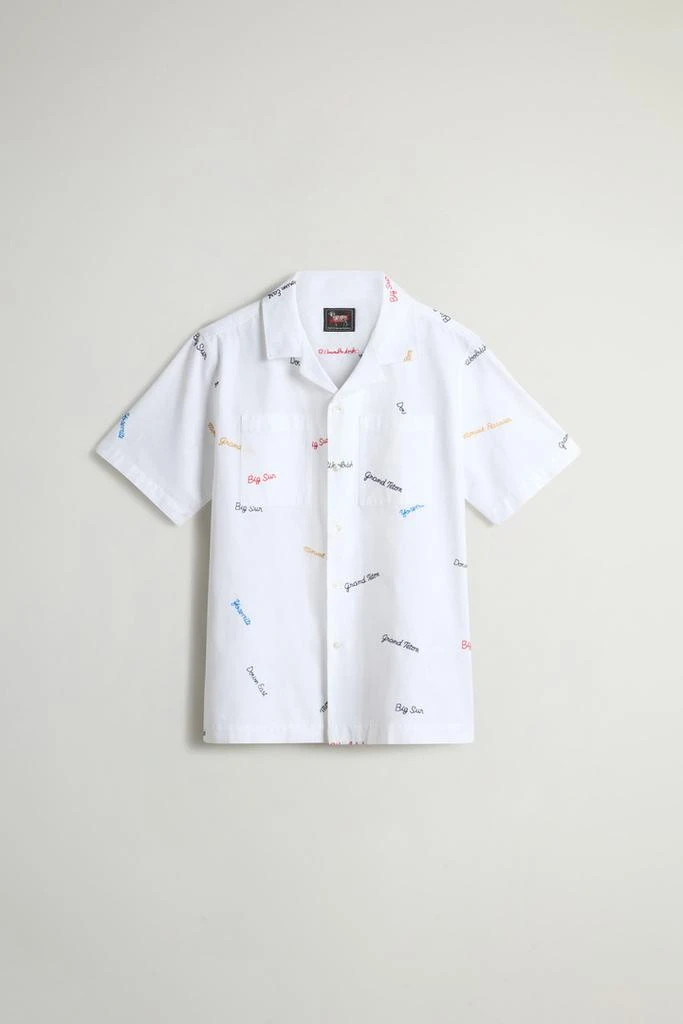 Woolrich Pure Cotton Shirt with Embroidery by Todd Snyder - Unisex - White 7