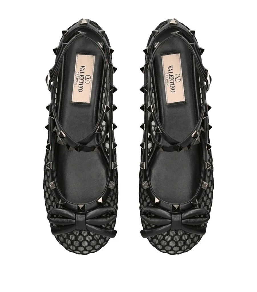 Valentino Rockstud Mesh Ballerina Flats 4
