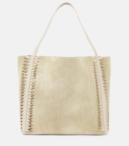 Chloé Louela suede and leather tote bag 1