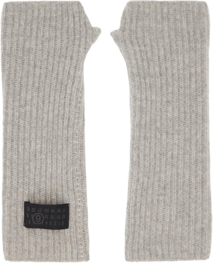 MM6 Gray Fisherman Knit Arm Warmers
