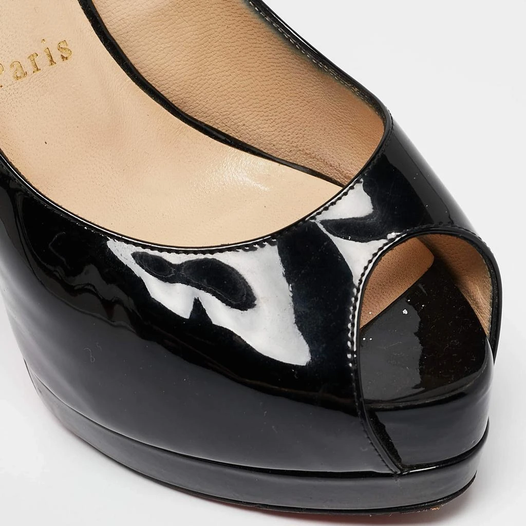Christian Louboutin Christian Louboutin Black Patent Leather Private Number Slingback Pumps Size 38 9