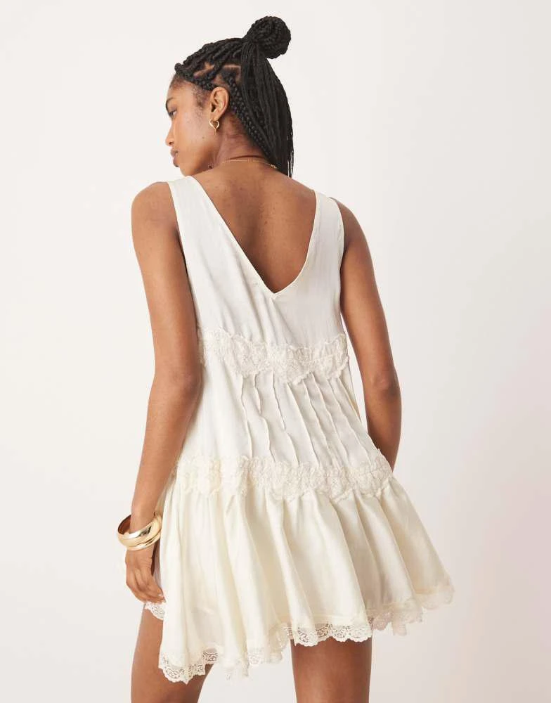 Free People Free People in this groove satin mini slip dress in ivory 3