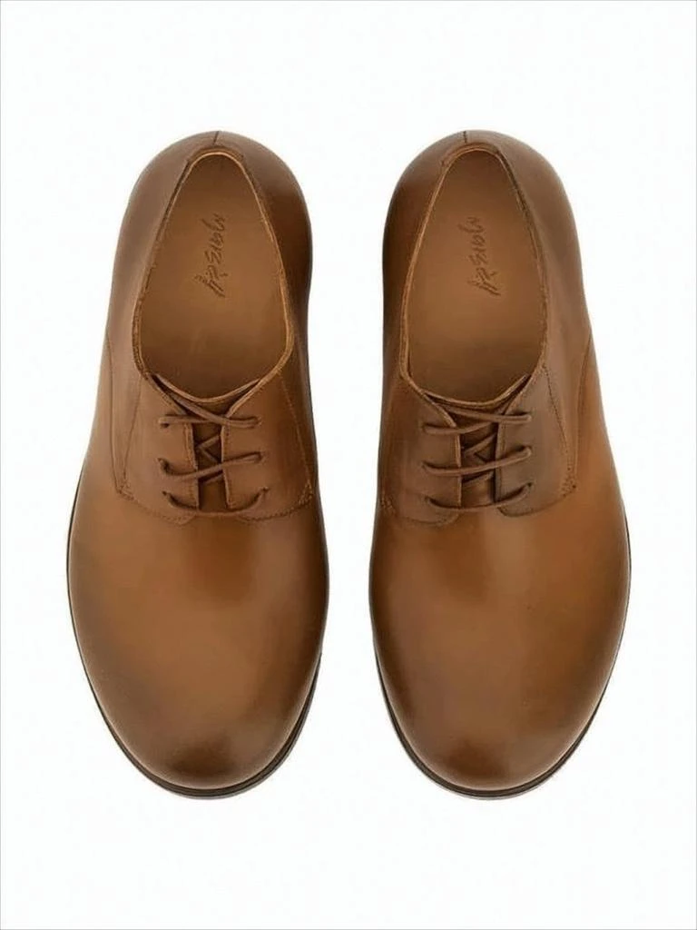 Marsèll Minimalist Brown Leather Dress Shoes With Rounded Toe 5