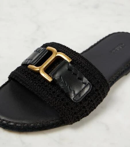 Chloé Marcie leather-trimmed espadrille slides 6