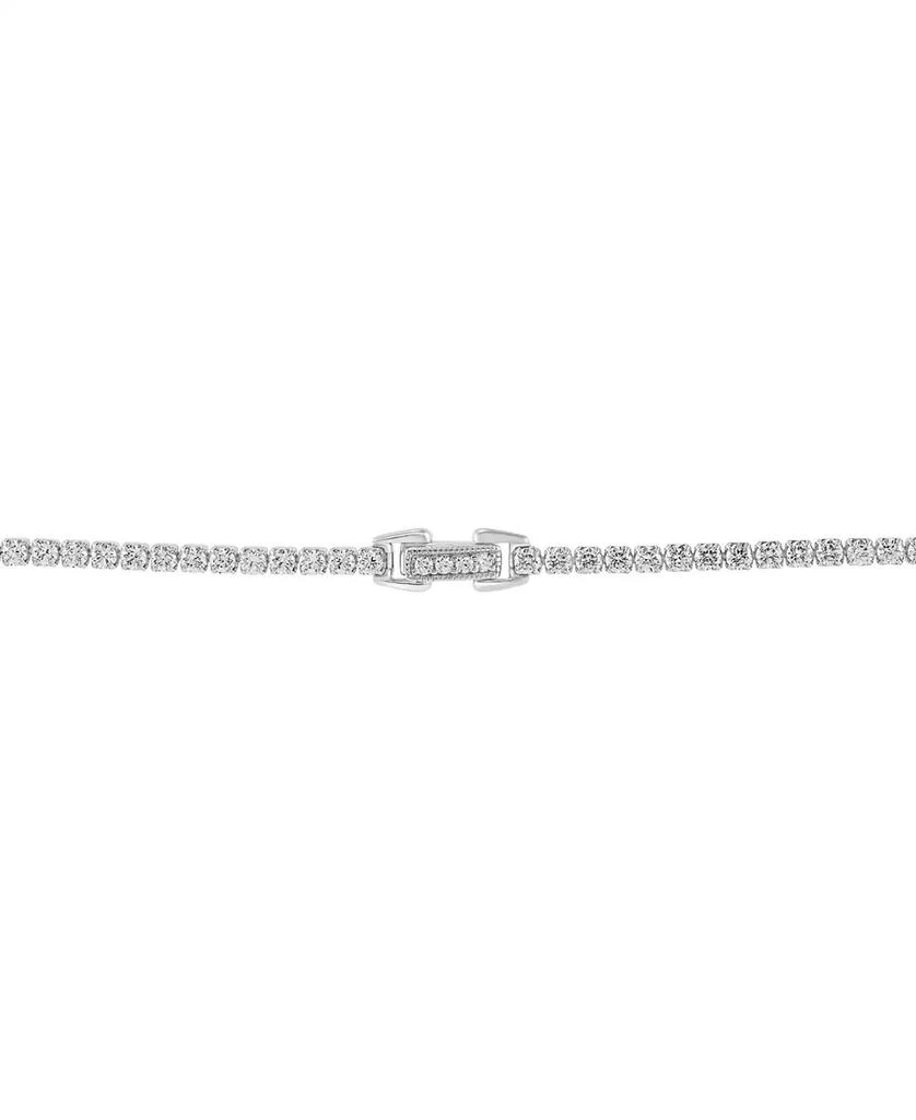 Arabella Cultured Freshwater Pearl (9x11mm) & Cubic Zirconia 17" Collar Necklace in Sterling Silver 4