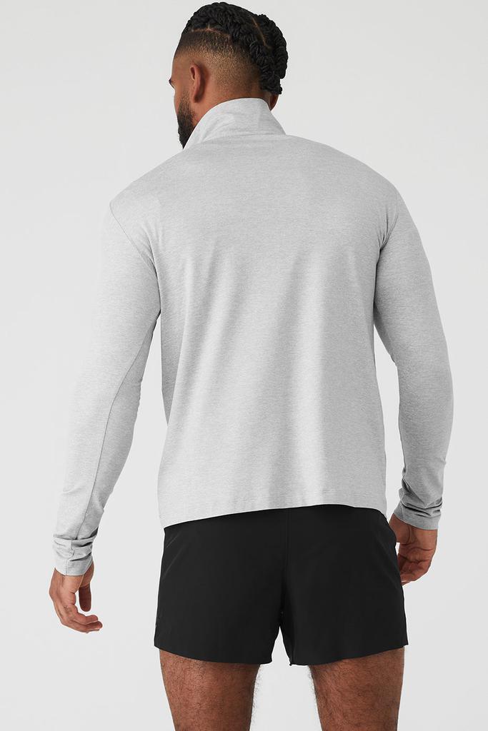 Alo Yoga Conquer 1/4 Zip Reform Long Sleeve - Athletic Heather Grey