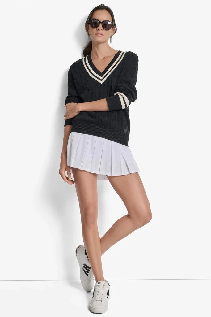 DKNY CABLE-KNIT TIPPED SWEATER 7