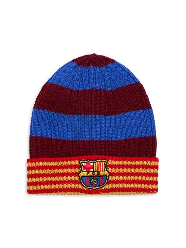 Thom Browne FC Barcelona Striped Wool Beanie