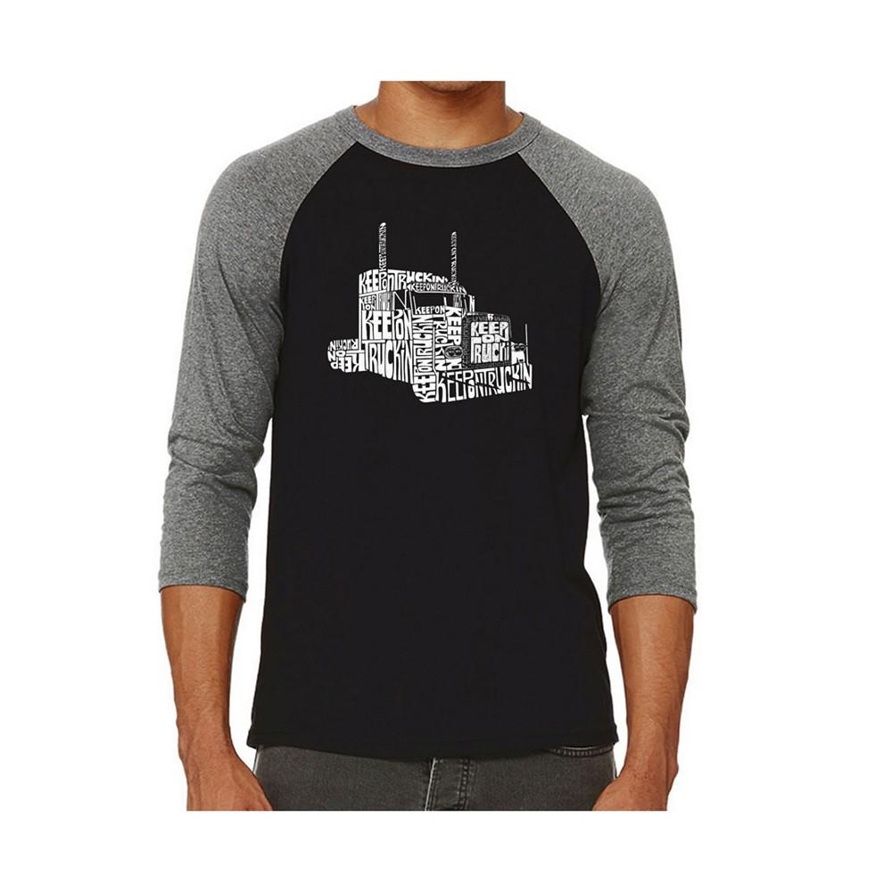 LA Pop Art Keep on Trucking Men's Raglan Word Art T-shirt