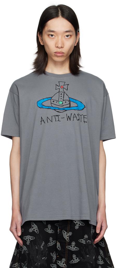 Gray 'Anti-Waste' T-Shirt – On Sale Now with Up to 70% Off