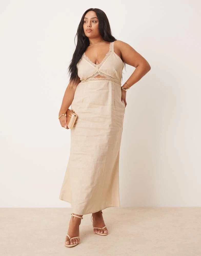 Never Fully Dressed Plus Mimi linen cut-out midaxi dress in oatmeal  On  Sale Now with Up to 61% Off | Discover Exclusive Deals & Savings at  BeyondStyle  Authentic Never Fully