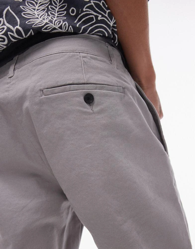 Topman Topman skinny chino shorts in grey 5