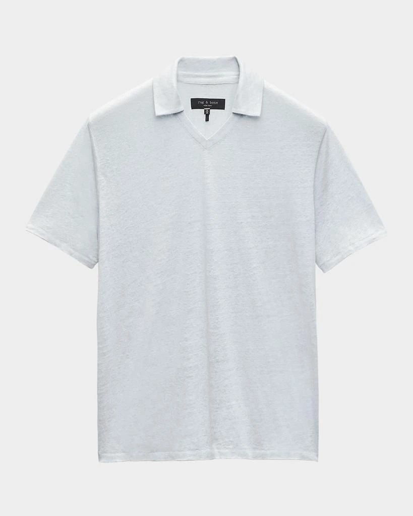 Rag & Bone Men's Linen Johnny Collar Polo Shirt 1
