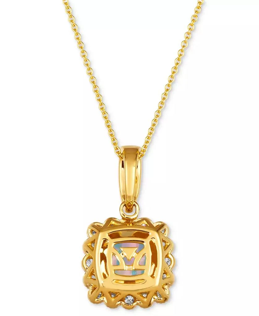 Le Vian Neopolitan Opal (1-1/4 ct. t.w.) 
Diamond (3/8 ct. t.w.) Halo Pendant Necklace in 14k Gold, 18" + 2" extender 3