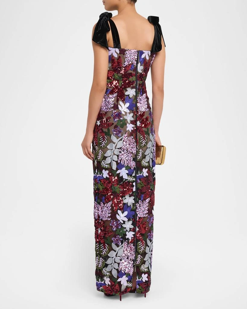 BRONX AND BANCO Dahlia Sequin Embroidered Tie-Shoulder Maxi Dress 3