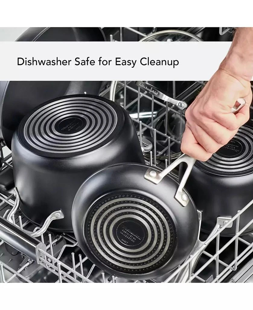 KitchenAid Hard-Anodized Induction Nonstick Frying Pan with Lid, 12.25", Matte Black 4