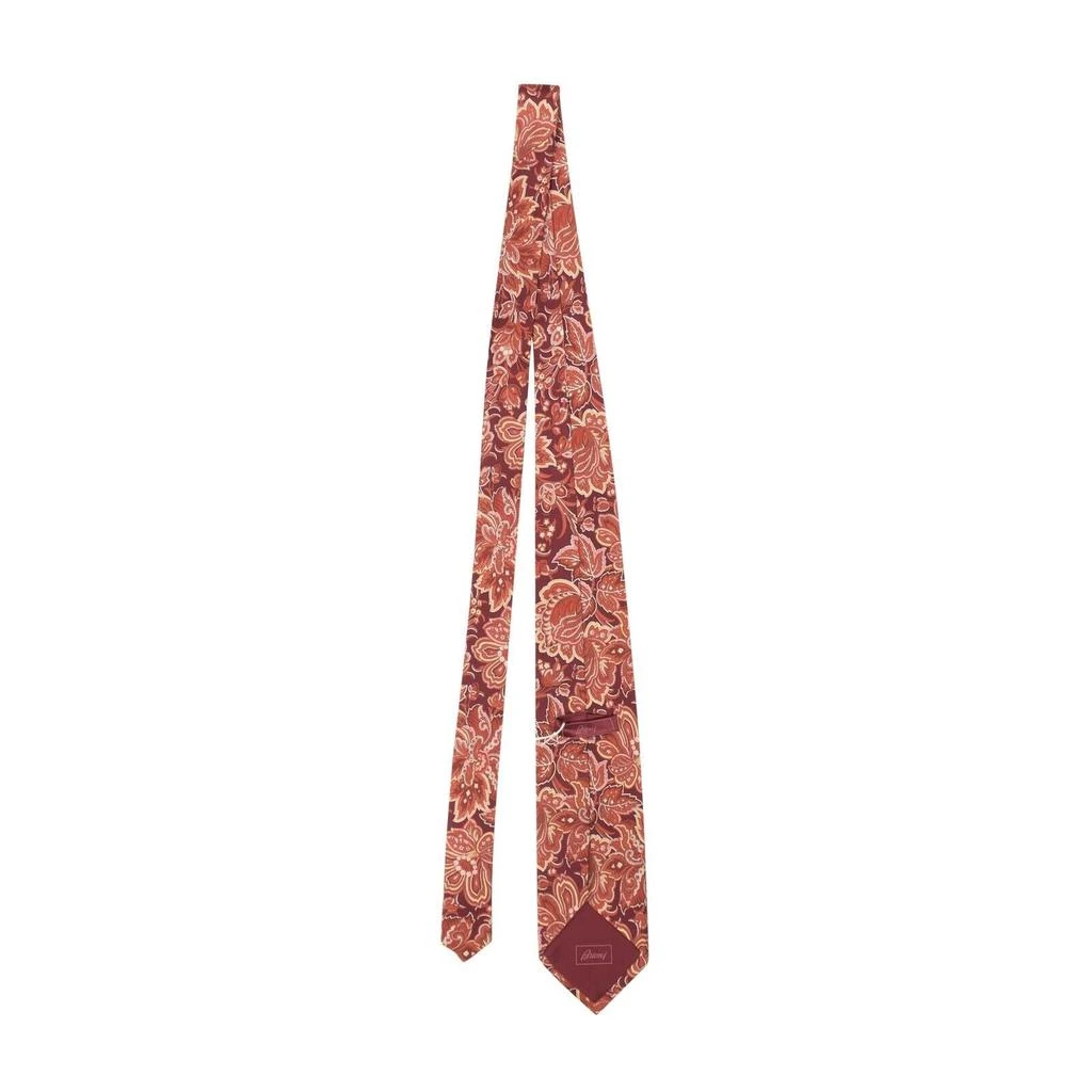 Brioni Silk Handmade Paisley Tie - Red 4