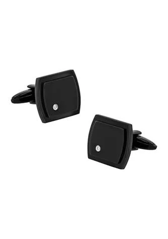 Belk 
Co. 1/10 ct. t.w. Diamond Accent Step Edge Rectangle Cufflinks in Black Stainless Steel