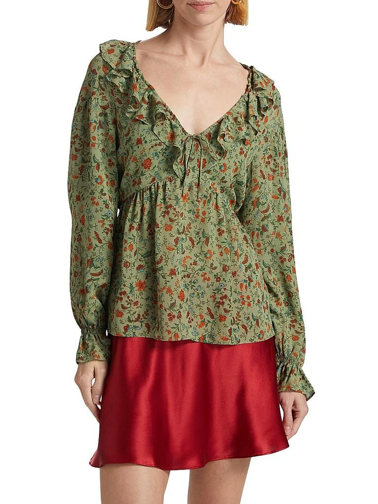 Reformation Wyn Floral Ruffled Top 3