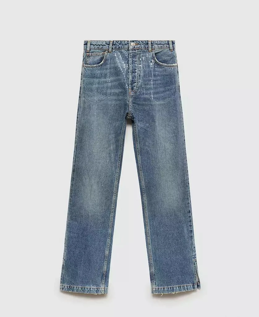 Mango Women's Sequins Under Slits Jeans 2