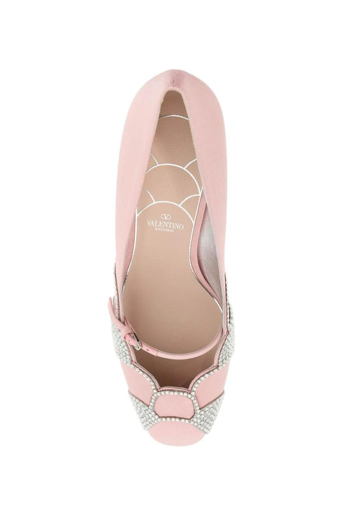 Valentino pink satin pumps with rhinestones 2