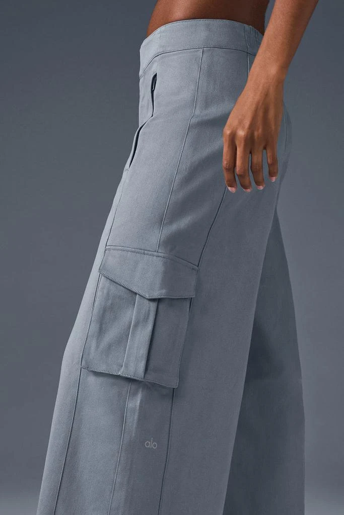 Alo Show Off Cargo Wide Leg Trouser (Regular) - Steel Grey 4