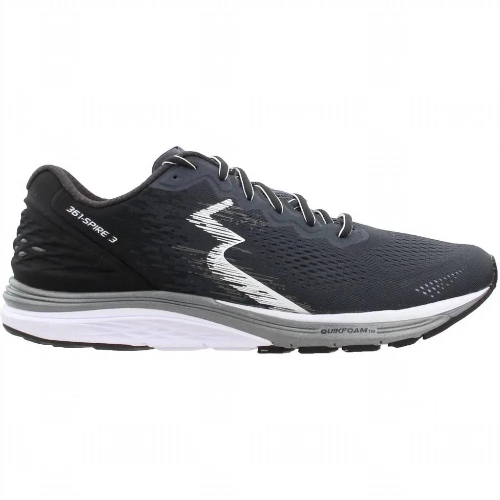 361 Degrees Men's Spire 3 Running Shoes - Medium Width In Ebony Black 1