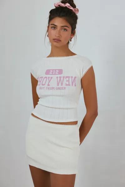 Out From Under Out From Under Perfect Pointelle Knit Boatneck Tee