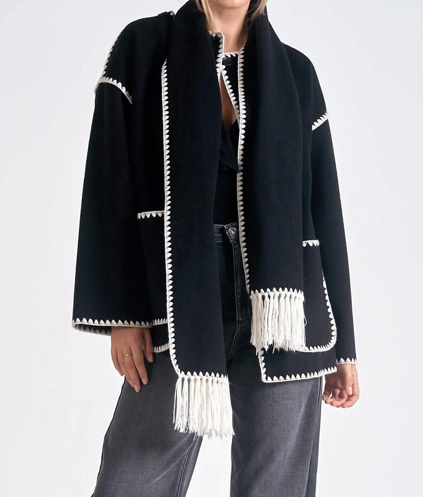 Elan Elan - Jacket with Top Stitch 1