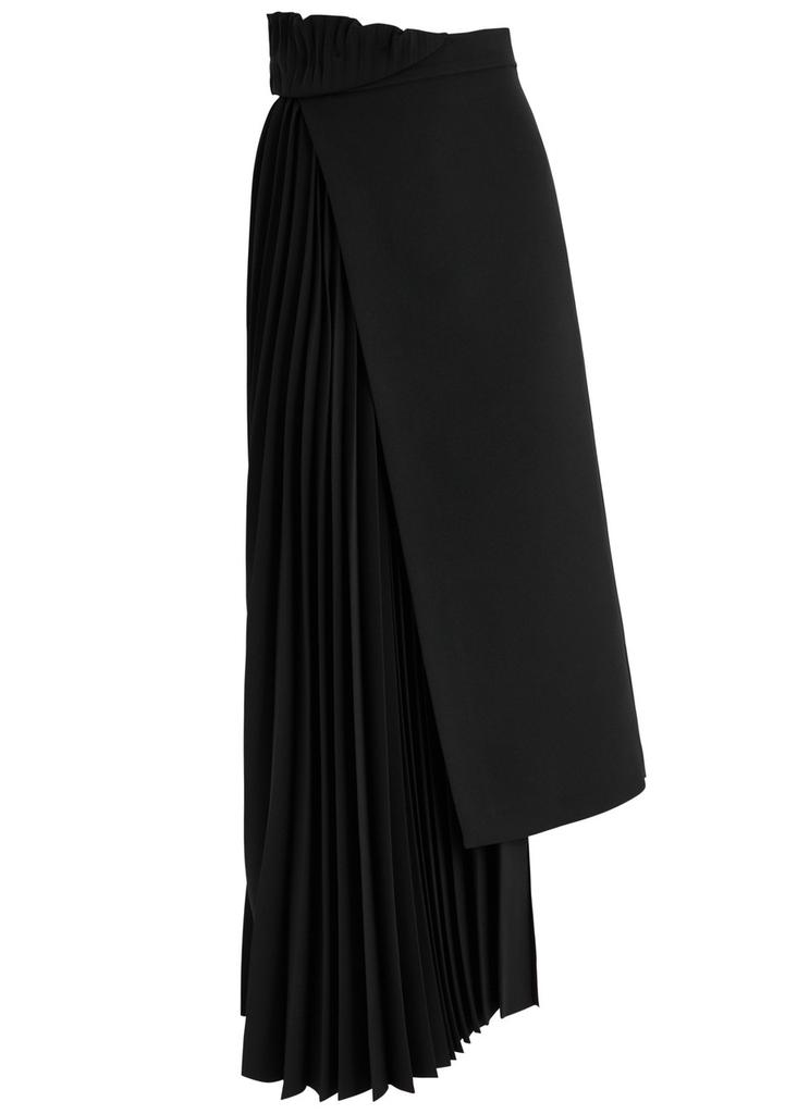 A.W.A.K.E MODE Pleated wrap-effect crepe maxi skirt