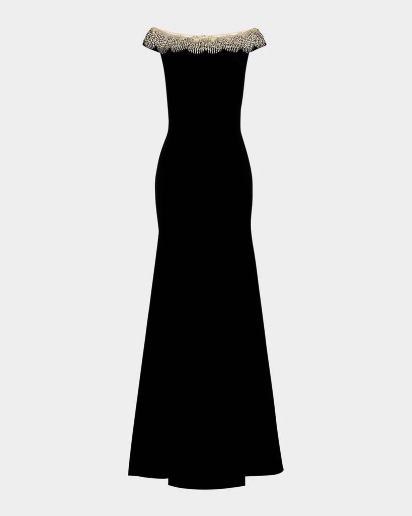 Jenny Packham Azalea Crystal Off-The-Shoulder Gown 1