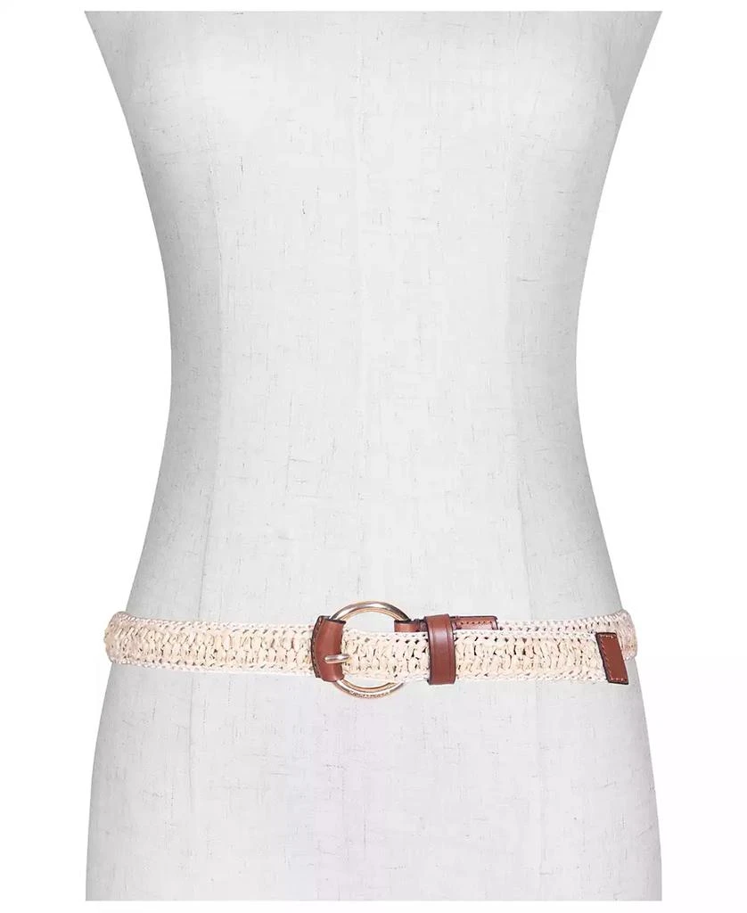 Michael Kors 32mm Woven Raffia Belt 4