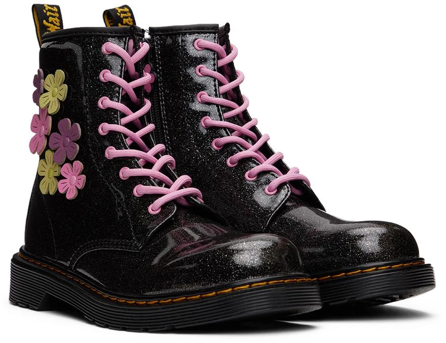 Dr. Martens Kids Black 1460 Flower Appliqué Big Kids Boots 4