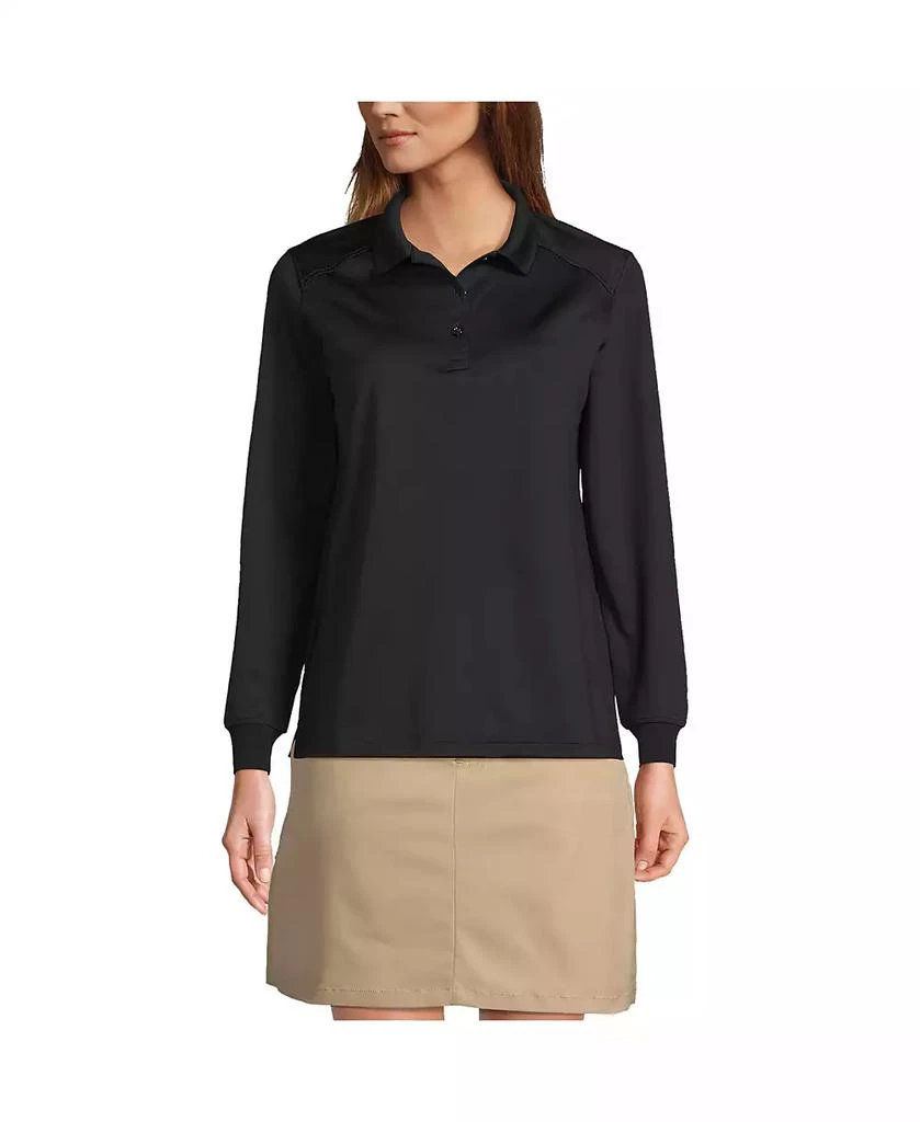 Lands' End Women's School Uniform Long Sleeve Rapid Dry Polo Shirt 1