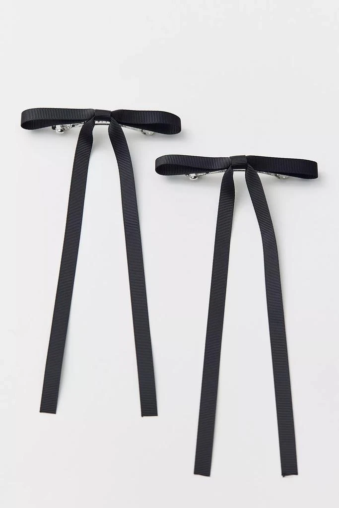 Urban Outfitters Ribbon Hair Bow Barrette Set 2