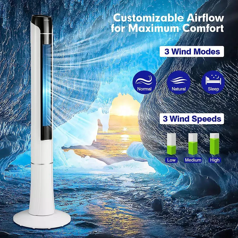 Costway Portable 48

 Tower Fan 80 °Oscillating Bladeless Fan w/Remote 
LED Control 2
