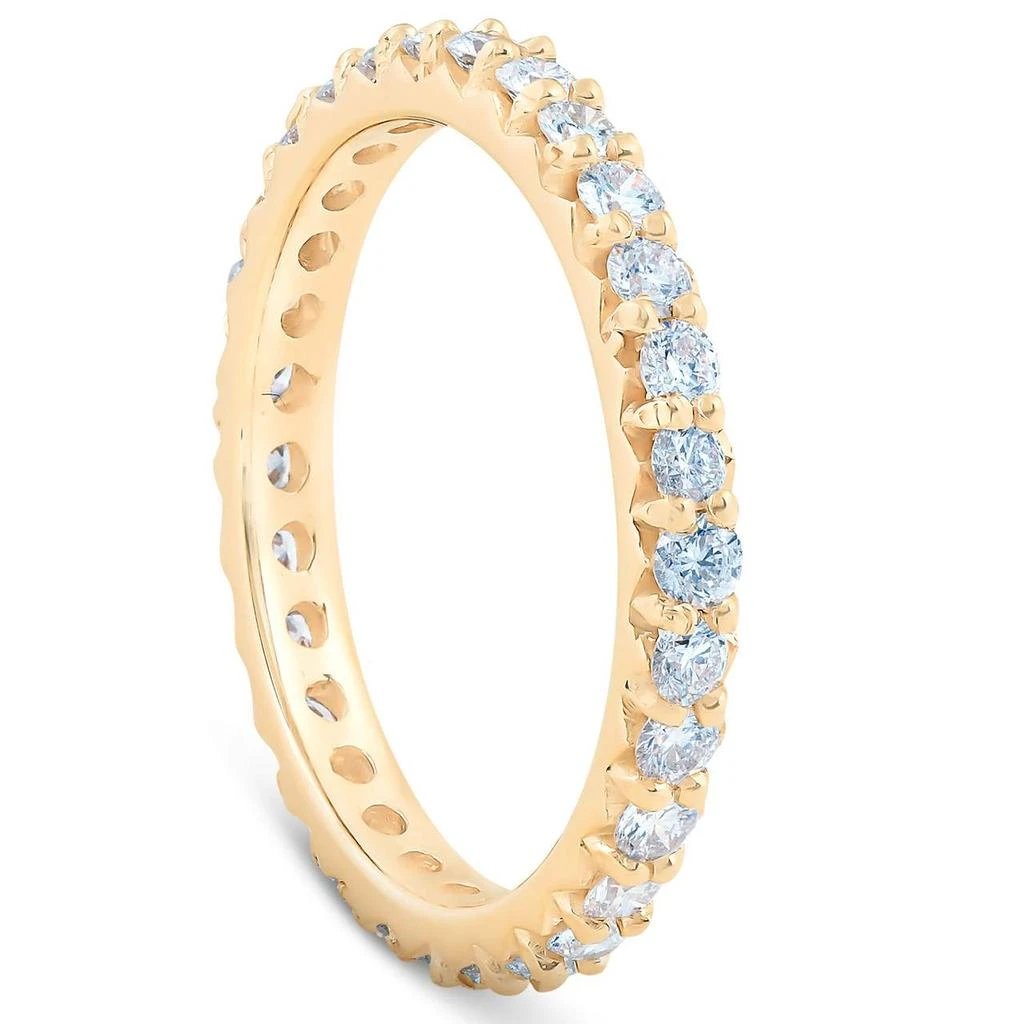 Pompeii3 1 Ct Diamond Wedding Eternity Ring Lab Grown 14k Yellow Gold 2