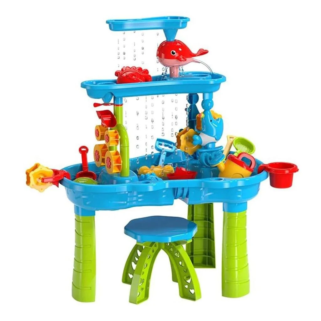 TRUNAR Kid Sand Water Table Toddler Water Activity Table Rain Showers Play Table Toy for 3-6 Years Old Sensory Exercise Friendship Building
