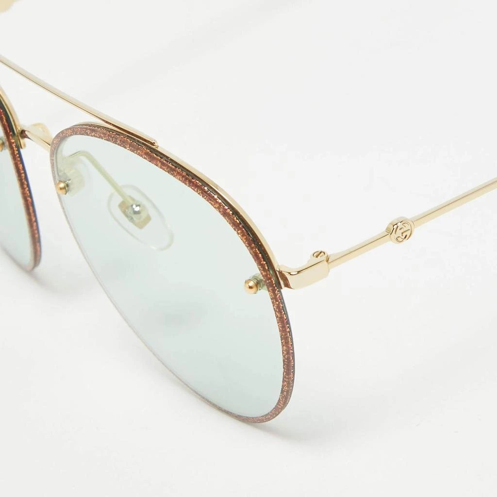 Gucci Light Green/Gold Tone GG0351S Glitter Aviator  display picture 1