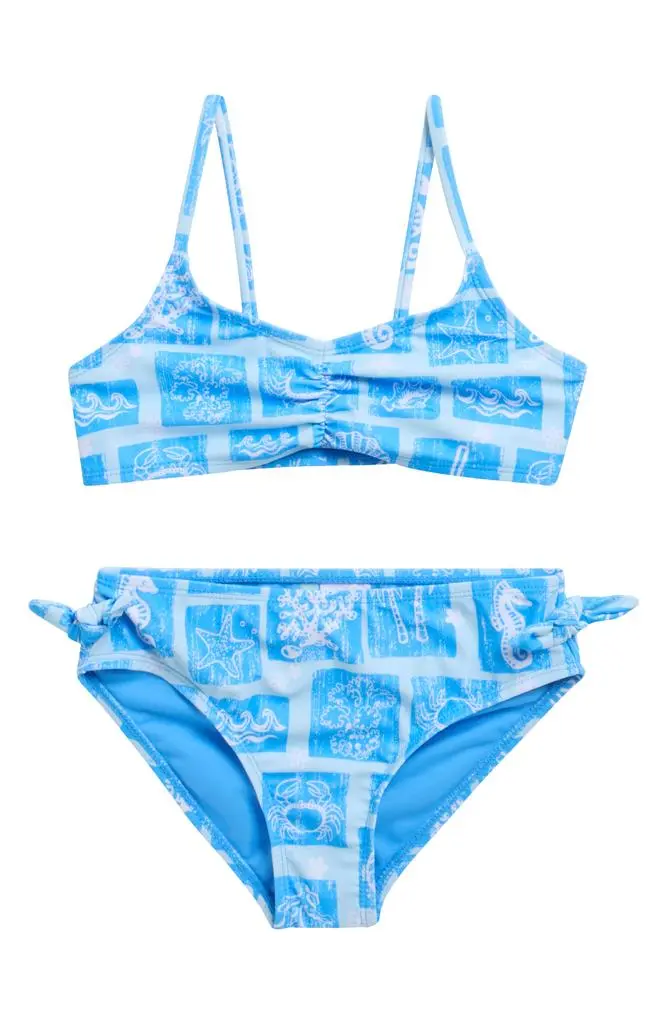 Breaking Waves Breaking Waves Kids' Postage Two-Piece Bikini Swimsuit