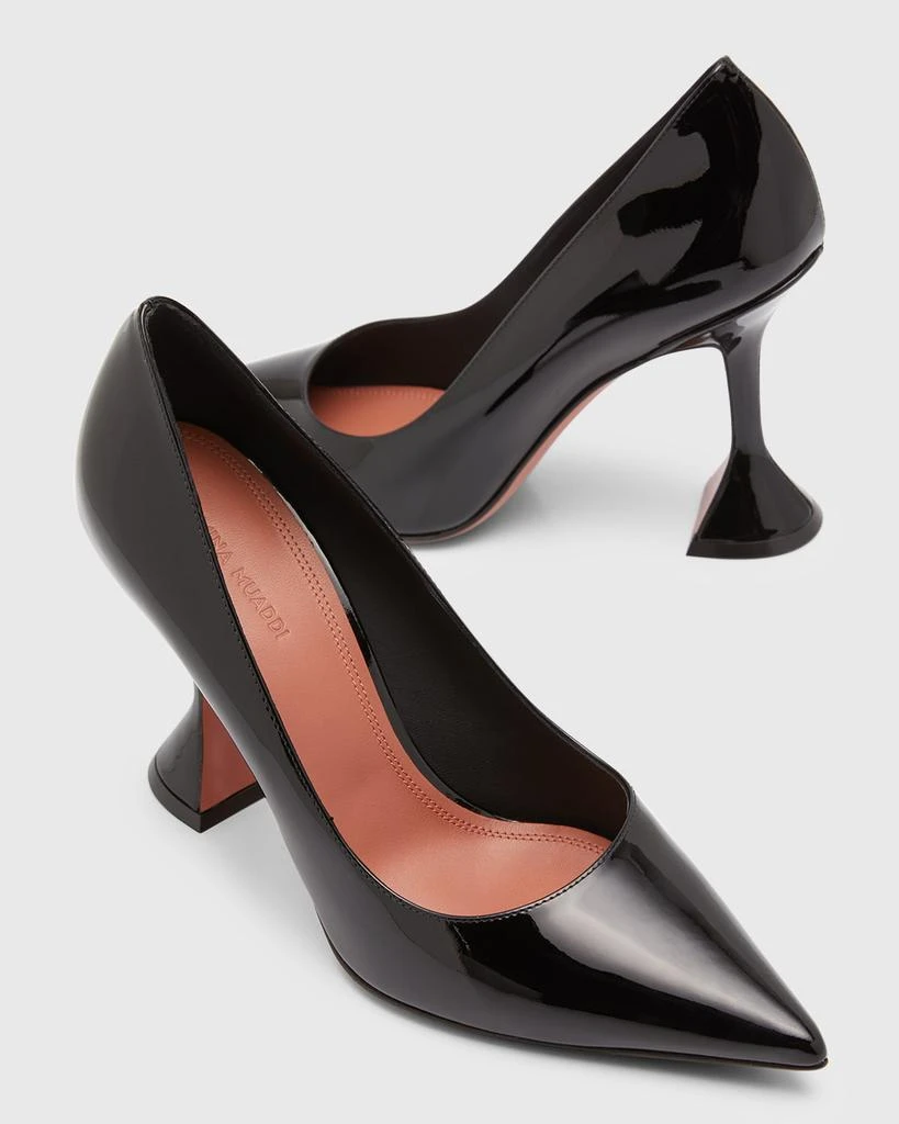 Amina Muaddi Ami Patent Leather Pedestal Pumps 8