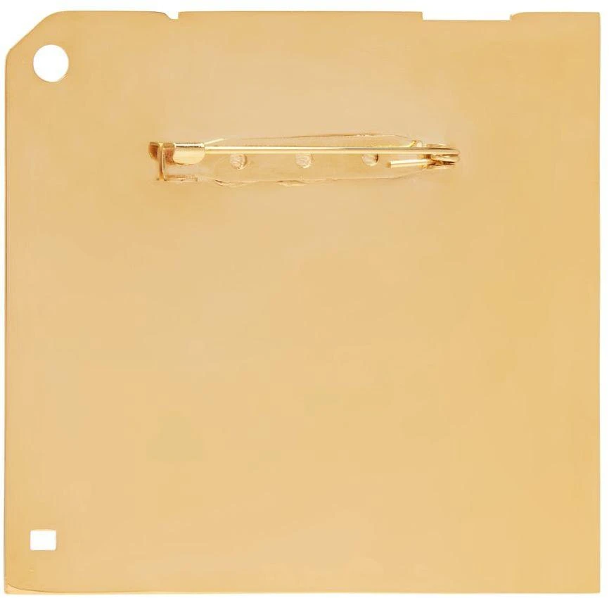 IN GOLD WE TRUST PARIS Gold Diskette Brooch 2